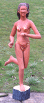 Birgit, Holzskulptur, Frau im Bikini